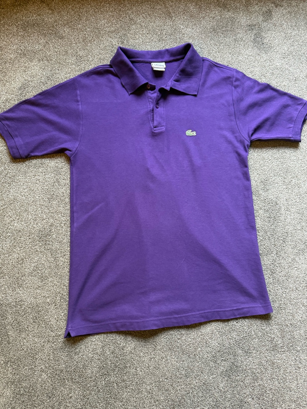 Lacoste Purple Men’s Polo Shirt with Embroidered Croc